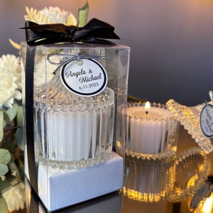 CUSTOM WEDDING FAVORS for Guests in Bulk • Elegant Candle in Glass • Luxury Wedding Candle Favors • Thank you Party Favors