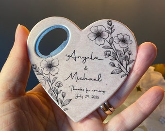 Personalized Magnet Bottle Opener Wedding Favor • Custom Engraved Bottle Opener • Shower Party Favors • Thank You Favors - Gifts for Guests