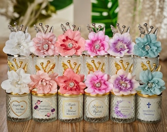 Quinceanera Favors for Guests, Personalized Bulk Candle Favors, Thank You Favors, 16 Sweet Birthday Return Gifts, Custom Candle Favors