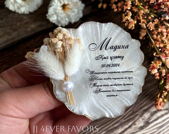 Imán de Nevera Epoxi de 6 cm Personalizado para Favor • Imanes para Favores de Boda • Imanes para Favor de Boda • Regalo de Compromiso • Imán de Flores para Invitados