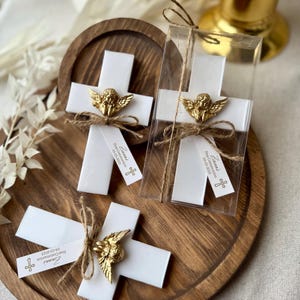 Recuerdos magnéticos personalizados para bautizo, cruz magnética hecha a mano con ángel, Mi Bautizo, recuerdo de comunión, recuerdo de bautizo para invitados