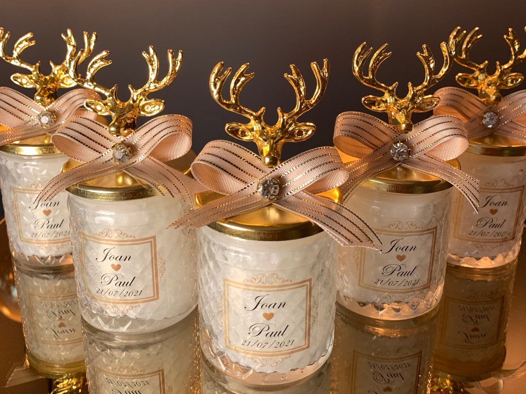 Personalised Wedding Party Thank You Candle Favors for Guests - Etsy