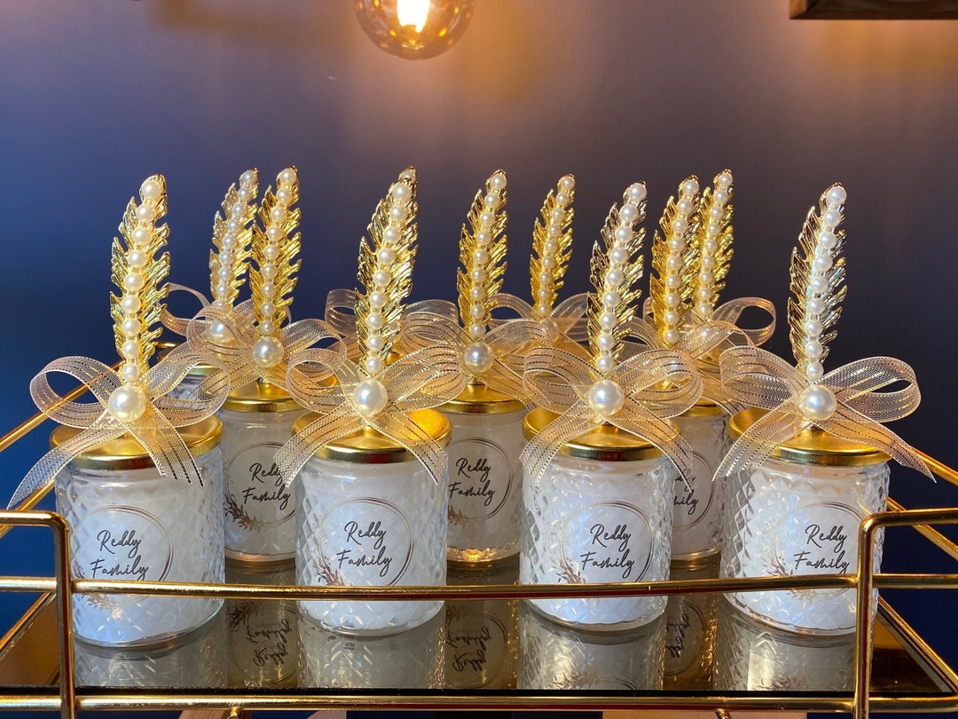 Personalised Luxurious Wedding Party Thank You Candle Favor for Guests