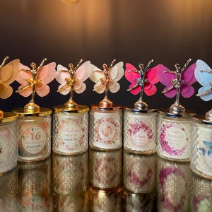 Sweet 16 Girl Favors | Candle Favor | Custom Color Favors for Guests | Gold Favors for Quinceanera | Butterfly Favors | Sweet 16 Celebration