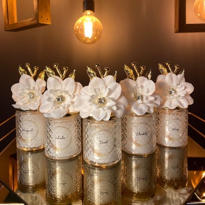Personalised Wedding Party Thank You Candle Favors for Guests, Luxury ...