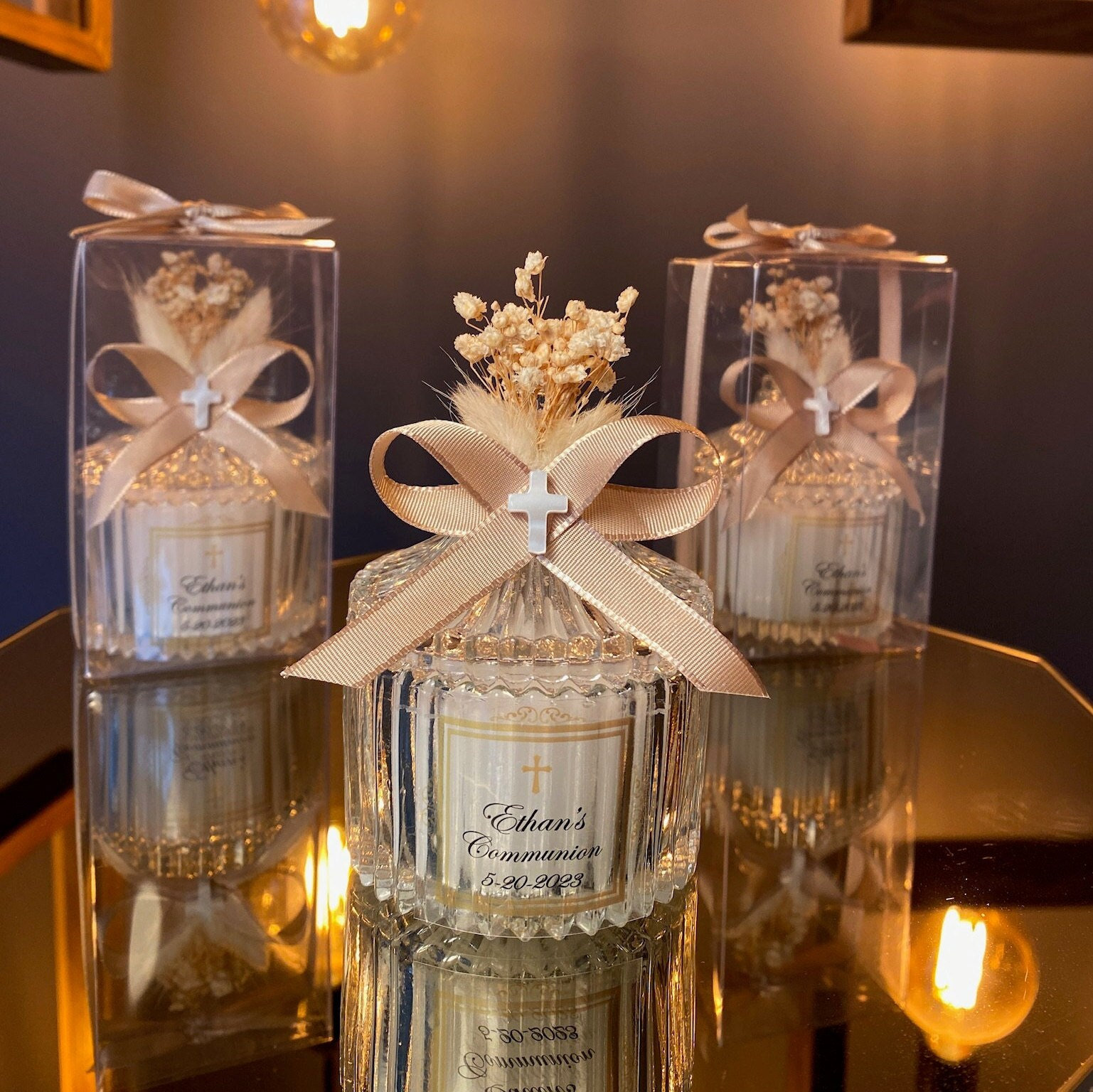 Candela Antigoccia Per Battesimi E Comunioni - Bianca Con Fiocco - Foto 3