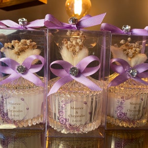 PERSONALIZED BULK WEDDING Favors for Guests . Luxury Baby Shower Favors . Thank You Candle Favors . Lavender Concept Wedding Gift Ideas