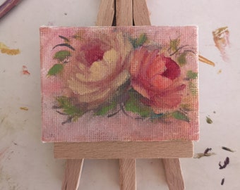 Original Mini Acrylic Floral Painting