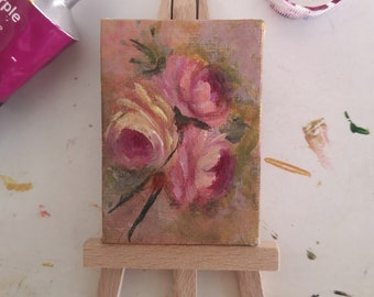 Original Mini Acrylic Floral Painting