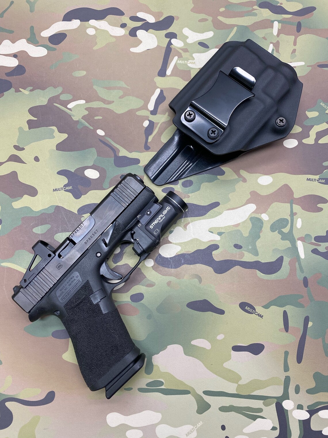 Black Kydex IWB Holster for Glock 43x MOS Streamlight TLR7 Etsy