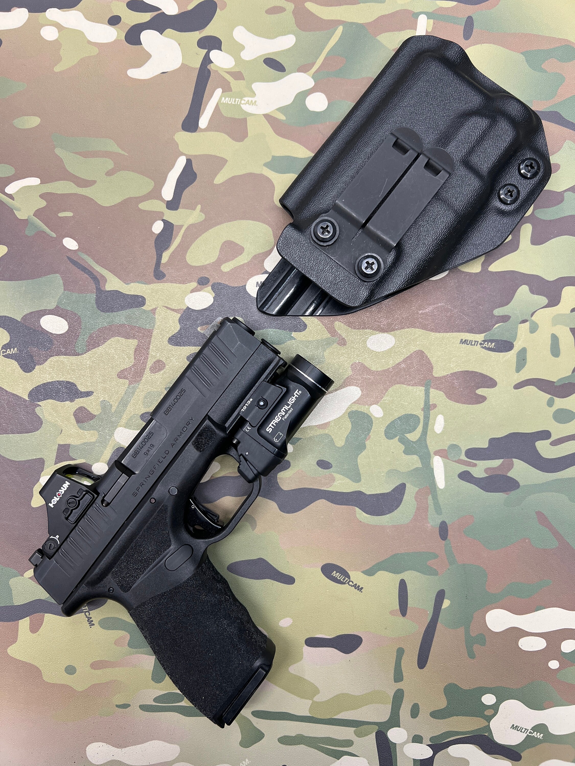 Black Kydex IWB Holster for Springfield Hellcat PRO Streamlight TLR-7 ...