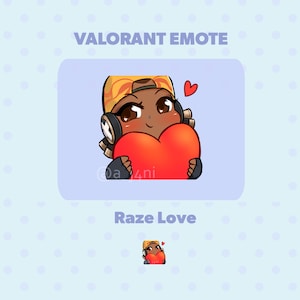 Valorant Raze Love Herz Hug Cute Kawaii Single Twitch Emote