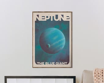 Neptune, Le Géant Bleu, Impression Neptune, Cadeau planètes, Affiche du système solaire, Impression spatiale, Affiche Neptune
