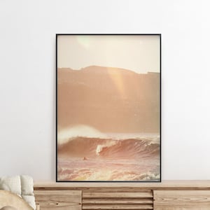 海岸写真 印刷可能なアート サーフィン 海景 ビーチ 海 レトロ ミニマル ポスター ビーチ 湖 家 装飾