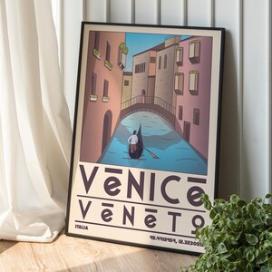 Venice Veneto Italy Travel Poster VENICE TRAVEL PRINT European City Prints Custom Travel Poster