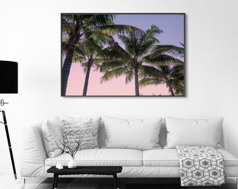Palm tree poster, tropical leaf wall art print, Botanical print, Palm Leaf Print, downloadable wall art