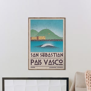 SAN SEBASTIAN - Pais Vasco, Spain Travel Poster, San Sebastián Print, Basque Country Poster, Custom Travel Print