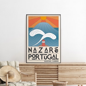 CYFROWA SZTUKA ŚCIENNA - Nazare Portugalia Sztuka ścienna, Meksyk Sztuka ścienna, Biuro Sztuka ścienna, Nazare Druk Sztuka ścienna, Drukowana Sztuka ścienna, Pobieranie cyfrowe