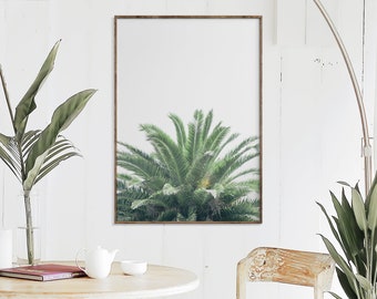 Green Palm Print, Downloadable Photography Print, Minimal Palm Tree Wall Art, Botanical Print, Green Leaves, Digital Tropical Print