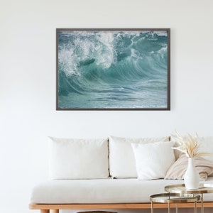 Crashing Wave Surf Photo, Ocean Wave Print, Beach Wave Print, Turquoise Wave Ocean Printable