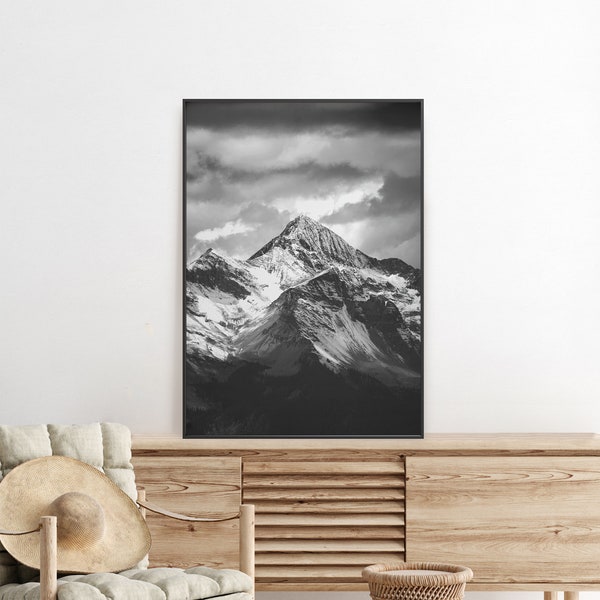 Black And White Mountain Photography Print - Beautiful Colorado Mountain Photo For Home Decor - Trendy Landscape Artwork For Bedroom - Gift