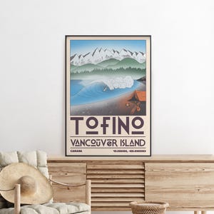 Tofino Surf Travel Poster: Vancouver Island&#39;s Coastal Paradise & Surfing Destination