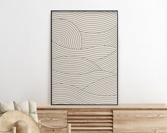 Mid-Century Art Minimalist Line Art Geometric Wall Art Poster Line Drawing Print Boho Art Modern Art Minimal Art Mid-Century Wall Art