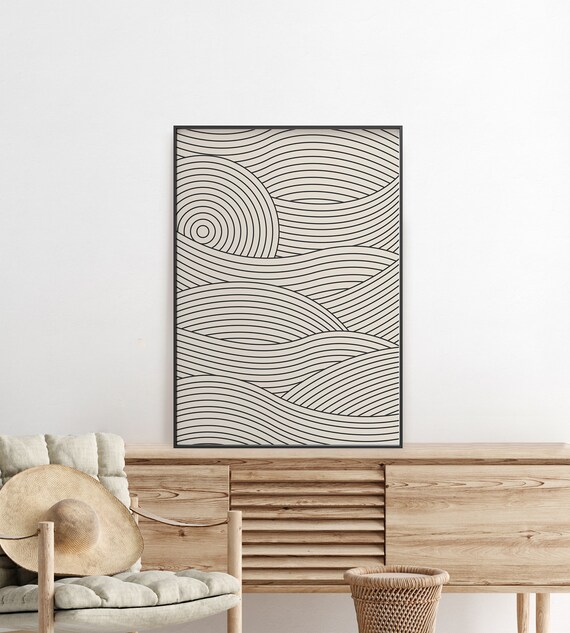 Mid-Century Art Minimalist Line Art Geometric Wall Art Poster Line Drawing Print Boho Art Modern Art Minimal Art Mid-Century Wall Art