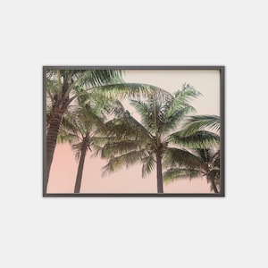Pink Palm Tree Print, Blush Pink Wall Art, Palm Tree Print, Tropical Pink Prints, Botanical Palm Print
