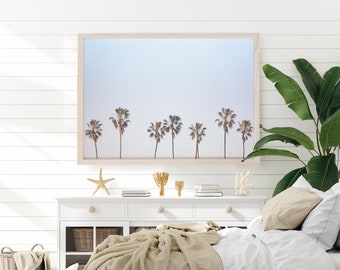 Palm Tree Photography, Downloadable Art, Minimal Palm Tree Wall Art, Palm Beach Print, Coastal Decor, Printable Photography