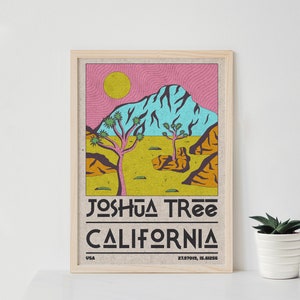 USA TRAVEL POSTER - California Travel Poster, Joshua Tree Print, Western Wall Art, Desert Wall Print, Digital Wall Art, Wall Art Decor Gift