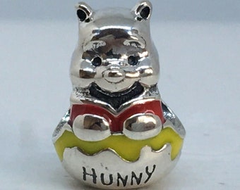 Pandora, Bracelet Charms, Beads, Dangles / New / s925 Sterling Silver / Disney Winnie the Pooh Honey Pot Charm / threaded / Stamped