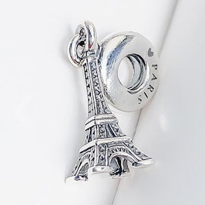 Pandora, Bracelet Charms, Clips, Dangles,/ New / s925 Sterling Silver Eiffel Tower Dangle Charm / Threaded / Stamped