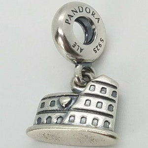 Pandora, Bracelet Charms, Beads, Clips, Dangles / New / s925 Sterling Silver / Rome Colosseum Charm / Threaded / Stamped