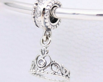 Pandora, Bracelet Charms, Beads, Clips,/ New / s925 Sterling Silver MY PRINCESS TIARA Crown Charm / s925 Sterling Silver / Threaded / Stamp