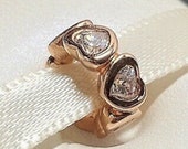 Pandora, Bracelet Charms, Beads, SPACERS, New s925 Sterling Silver Metallic Rose Gold Space in My Heart Spacer Bead Threaded Stamp