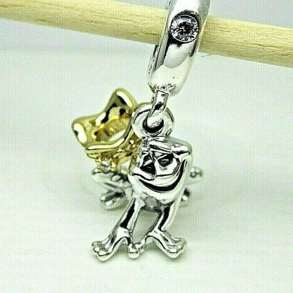 Frog Prince Charm Pendant With Pearl - Enameled Fairytale Jewelry For Bracelets & Zips