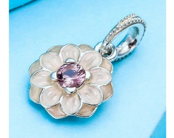 New Blooming Dahlia Clip CharmS925 Sterling Silver fully stampedBeads,Charms