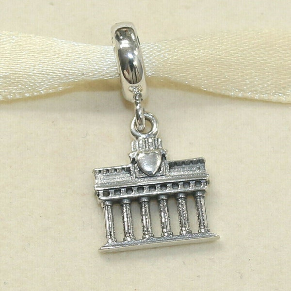 Pandora, Bracelet Charms, Dangles, Clips, / New / s925 Sterling Silver Brandenburg Gate - Berlin Germany Charm / Threaded / Stamp