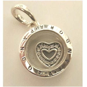 Pandora, Bracelet Charms, Beads, Pendants / New / s925 Sterling Silver / Petite Locket with petite heart charm / Stamped