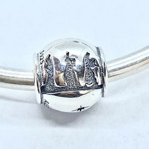 Pandora, Bracelet Charms, Beads, Clips, Dangles / New / s925 Sterling Silver Silent Night Jesus Christmas Bead Charm / Stamped
