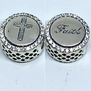 Pandora, Bracelet Charms, Beads, Clips, Dangles / S925 Sterling Silver / FAITH CROSS Charm / New / Stamped