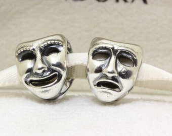 Pandora, Bracelet Charms, Beads, Clips, Dangles, / New / s925 Sterling Silver The World's A Stage Bead Theatre Mask / Stamped