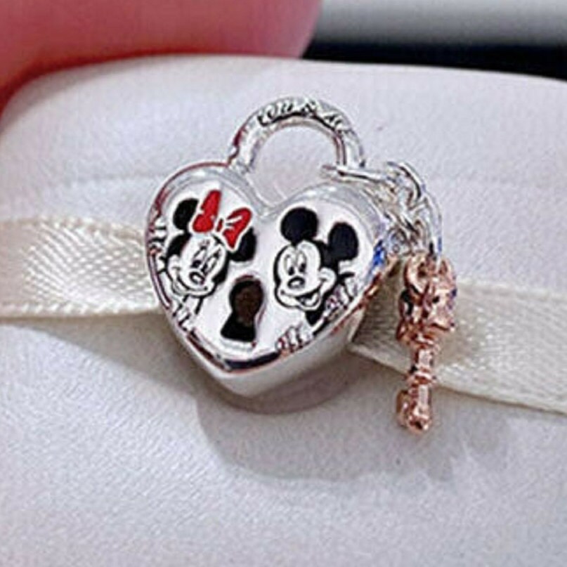10.0% OFF on PANDORA Silver Disney 100 Mickey Mouse snake chain sterling  silver and 14k gold bracelet