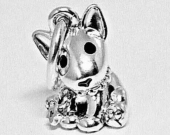 Sterling Silver 3D Rottweiler Pet Dog Breed Dangle Charm Bead For Bead Charm Bracelet Sterling Silver 3D Rottweiler Pet Dog Breed Dangle Charm Bead For Bead Charm Bracelet