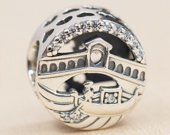 Pandora, Bracelet Charms, Beads, Clips, Dangles, / New / s925 Sterling Silver Venice Rialto Bridge Openwork Design / Stamp