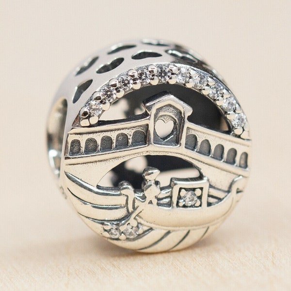 Pandora, Bracelet Charms, Beads, Clips, Dangles, / New / s925 Sterling Silver Venice Rialto Bridge Openwork Design / Stamp