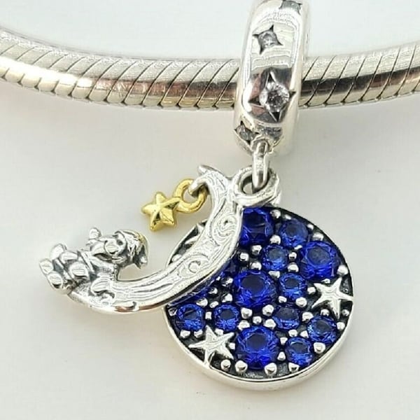 PANDORA : Santa Claus On The Moon Double Dangle Charm