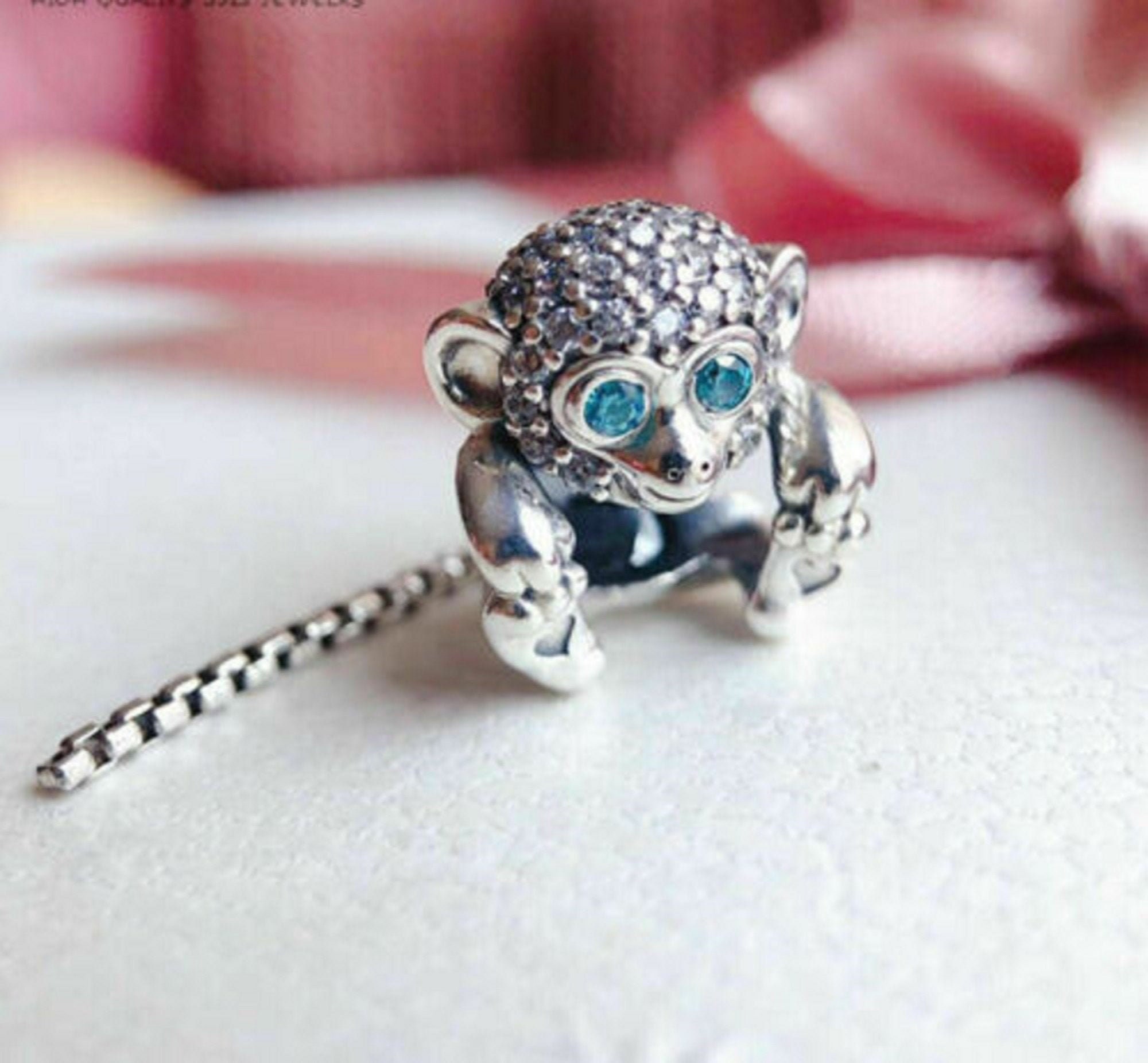 Pandora Bracelet Charms Beads Clips Dangles S925 Sterling Silver Sparkling Monkey Charm New Stamped Etsy