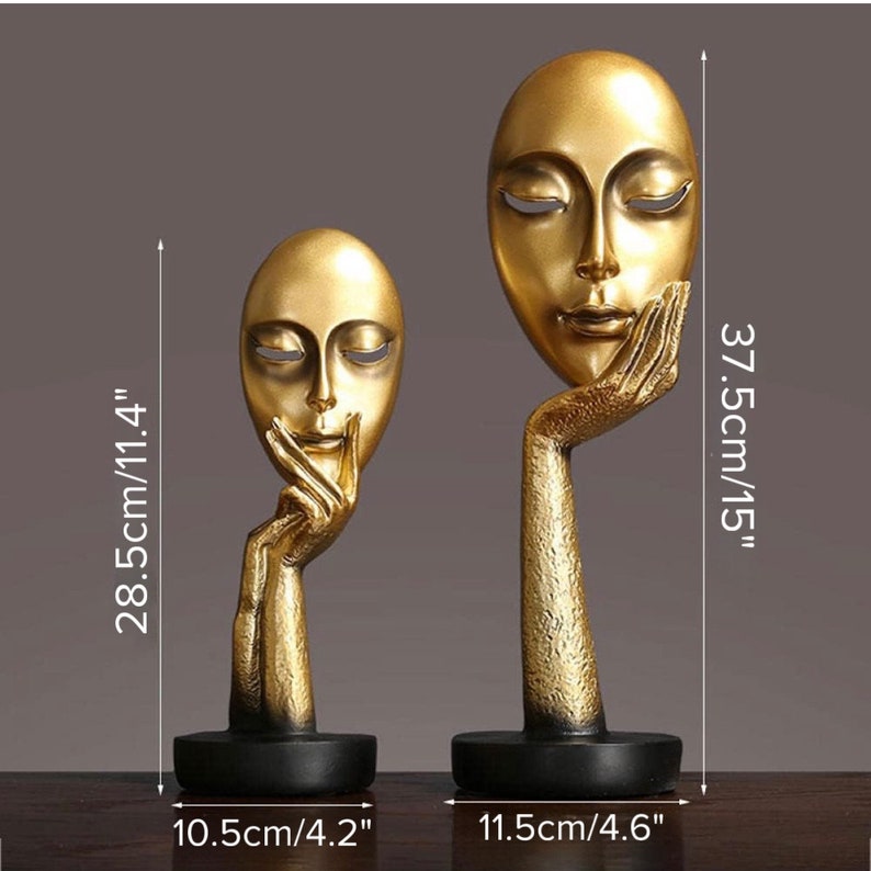 Sculpture Statue, Gold Mask Statue, Decoration Ornaments, Living Room ...